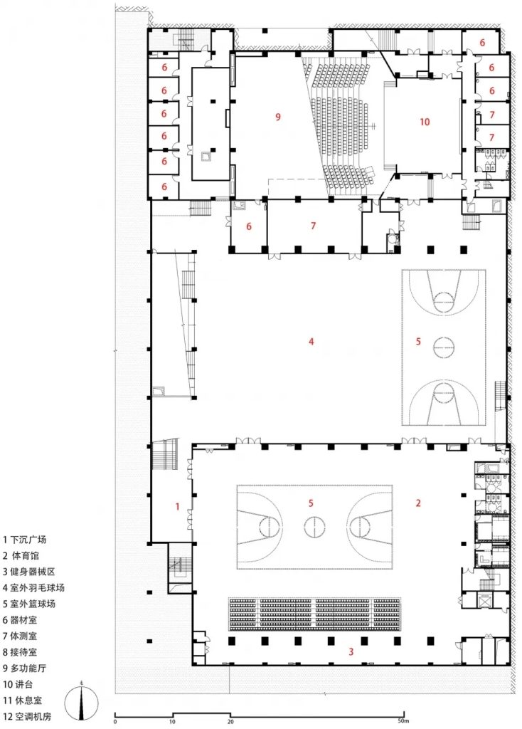 图片[62]-拥有抬升操场的校园（十一）——西安高新第一中学（高中部）改扩建暨社会共享停车场建设项目 中国建筑西北设计研究院 - 优集之狐-优集之狐